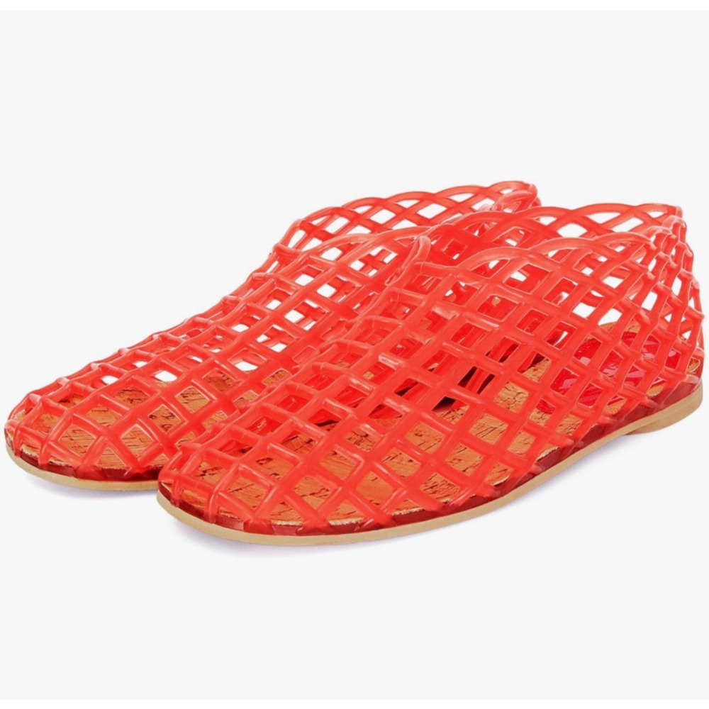 Jelly Mesh Ballet Flats Women Clear Hollow Jellies Flat Sandals Slip On Beach - Picture 3 of 9